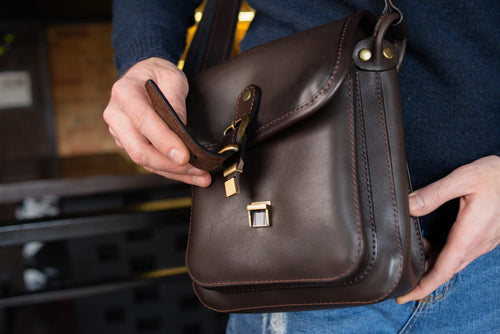 Brown Leather Men's Bag cross body