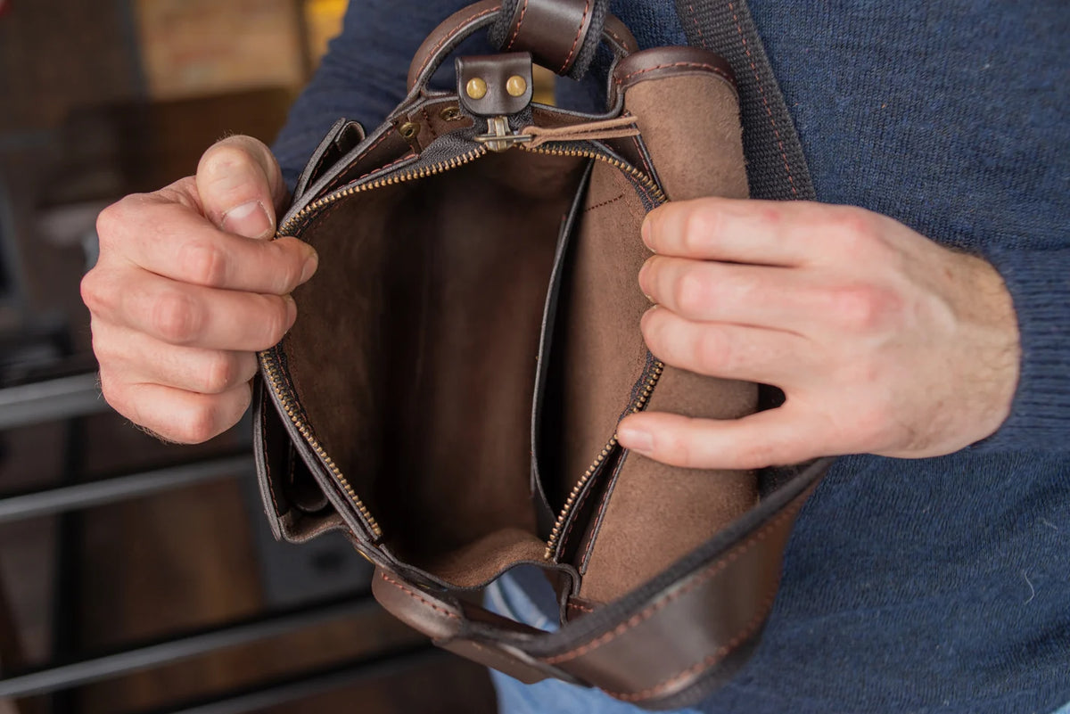 Brown Leather Men's Bag cross body
