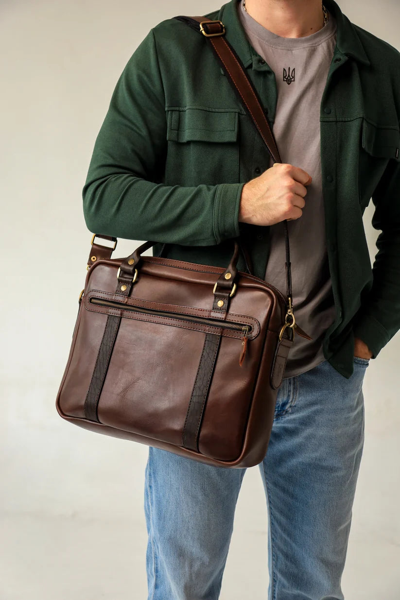 Leather laptop bag