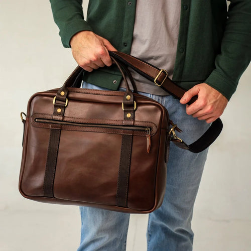 Leather laptop bag