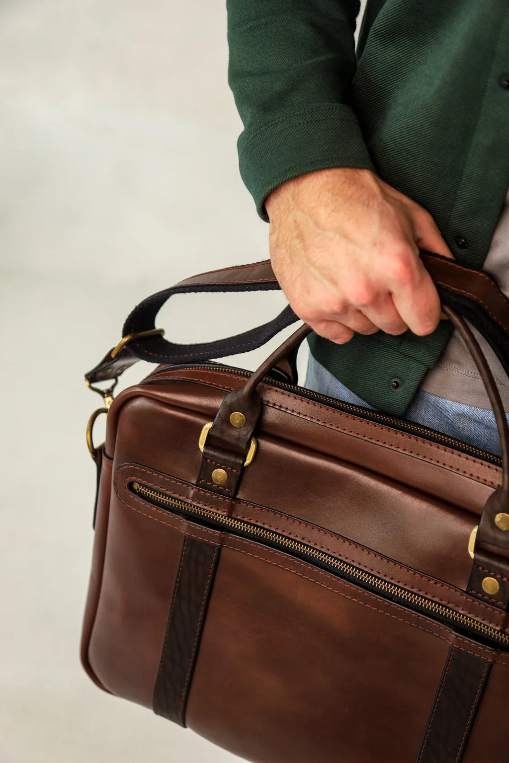Leather laptop bag