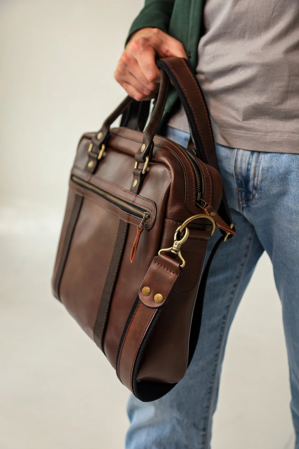 Leather laptop bag