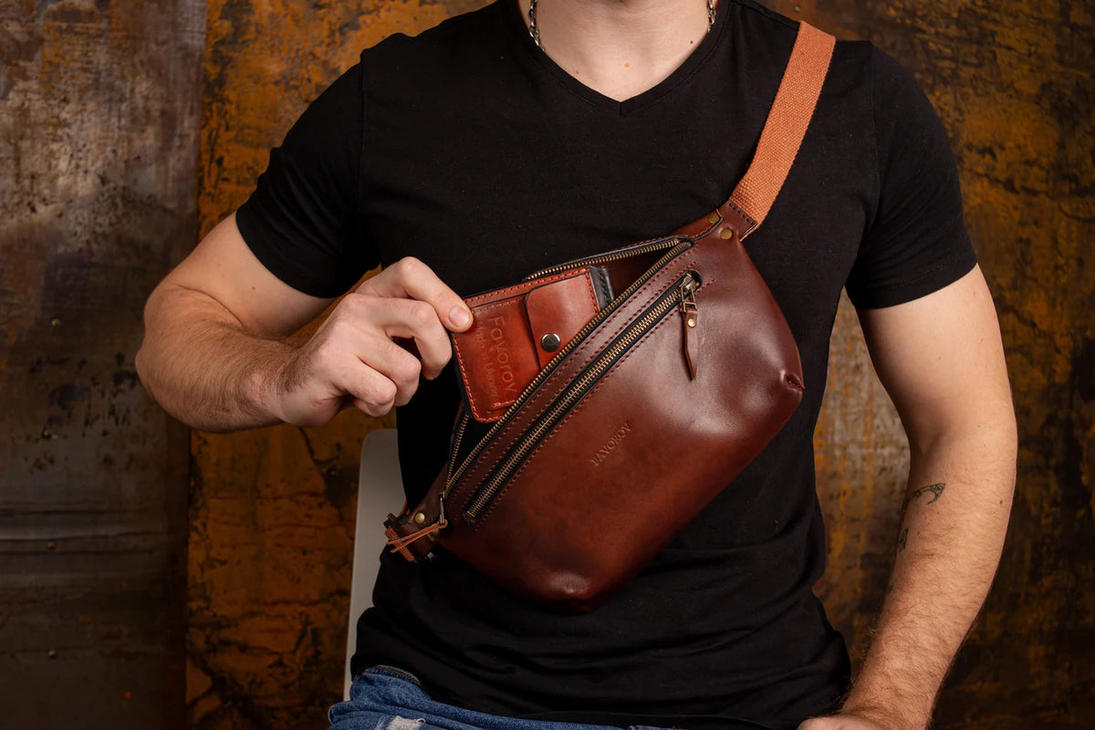 Brown Leather Men's Bag
