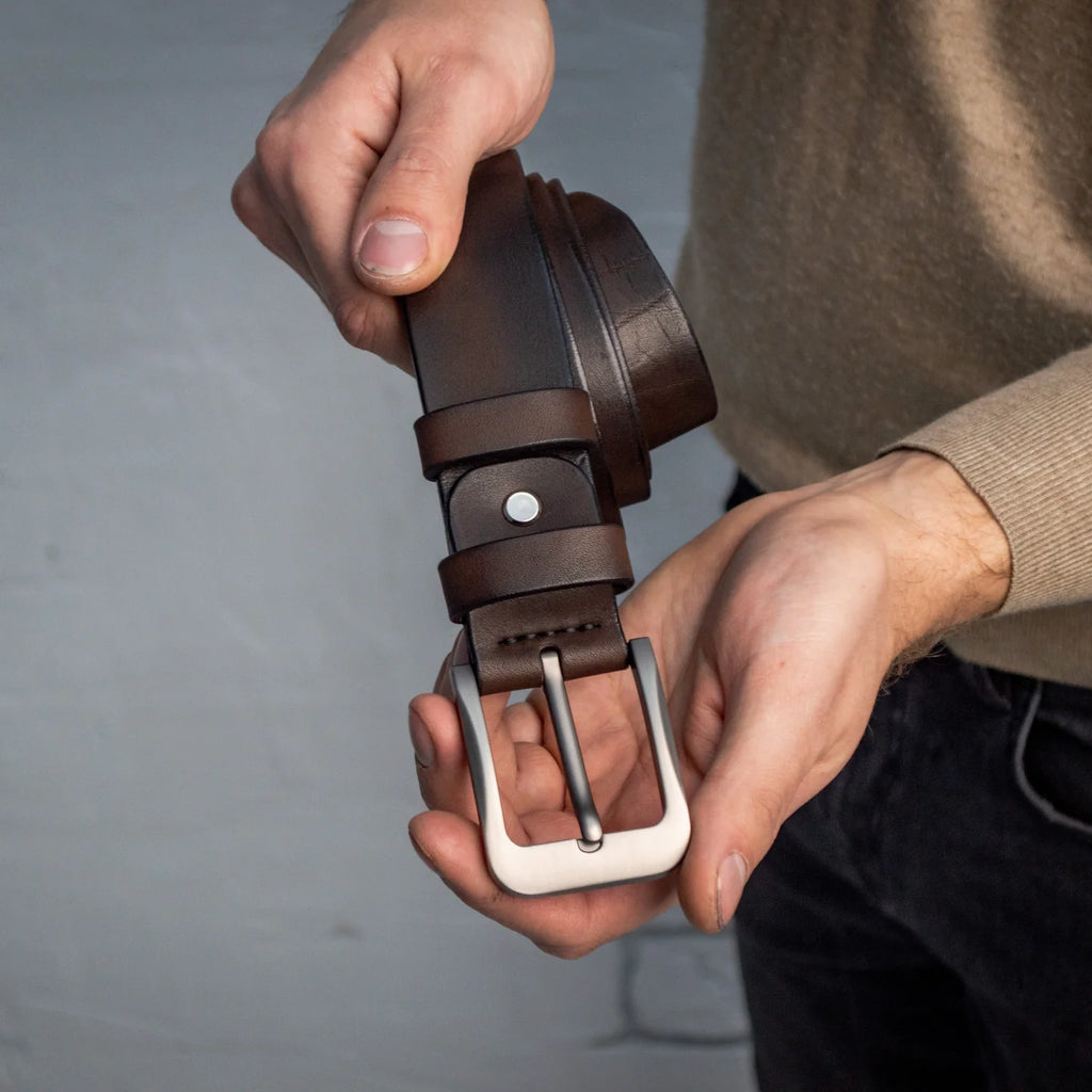 Brown leather belt